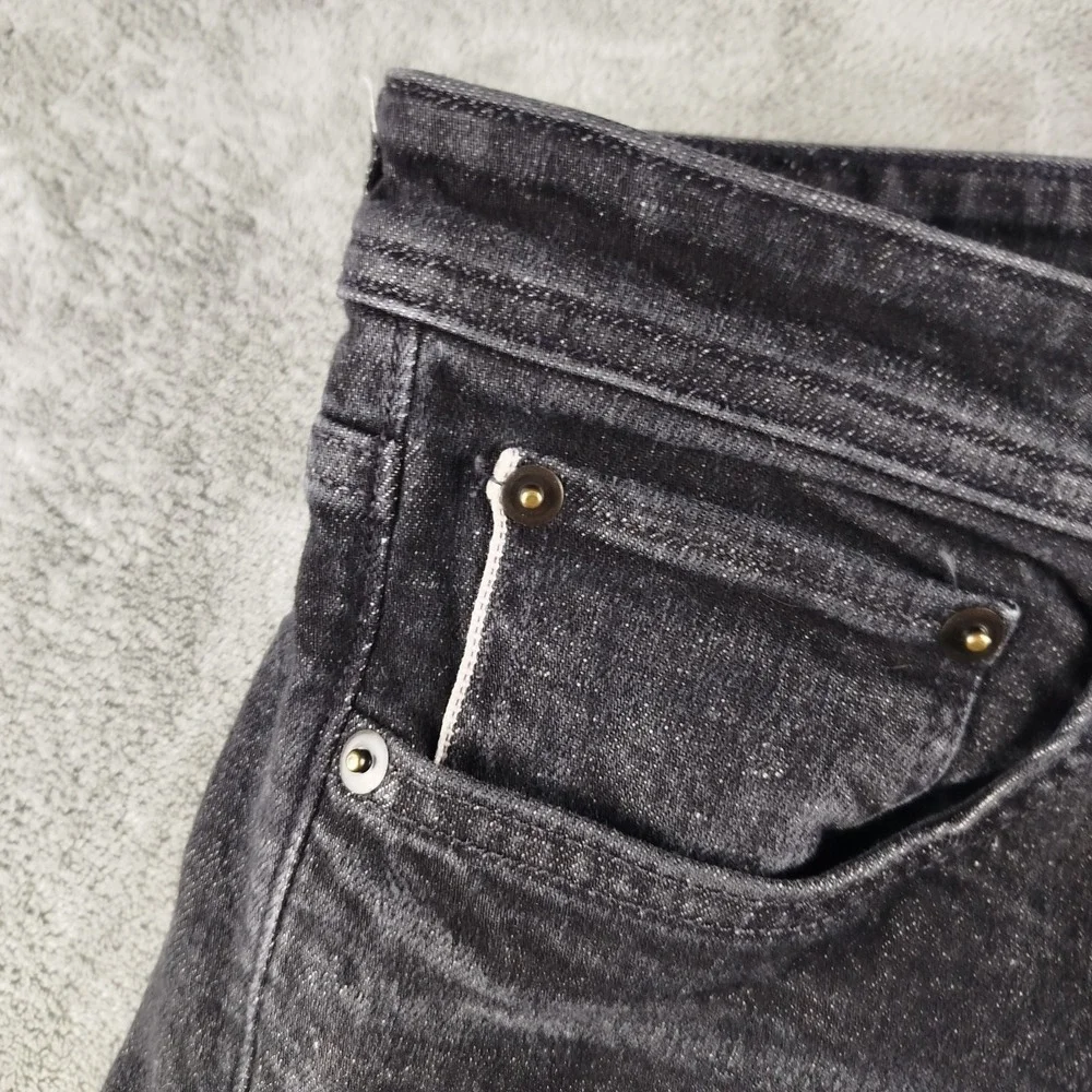 Revtown Jeans Mens Size 34x30‎ Black Selvedge Decade Denim Tapered Stretch
